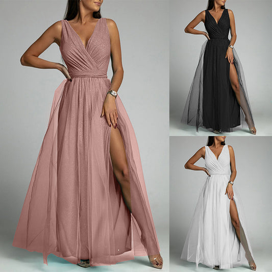 Luna V-Neck Sleeveless Evening Dress